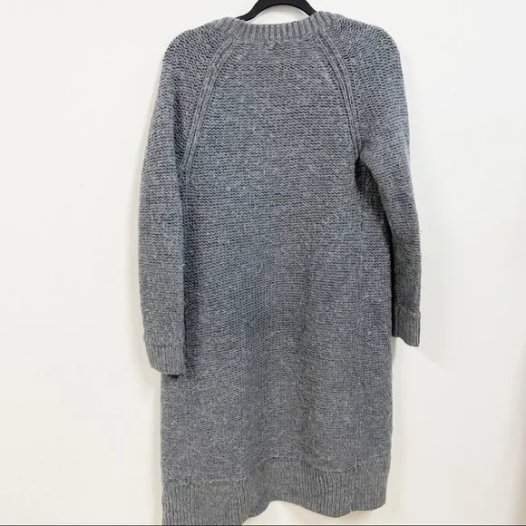 Aritzia Talula Open Front Cardigan Long Length Wool Blend Grey - Picture 7 of 8